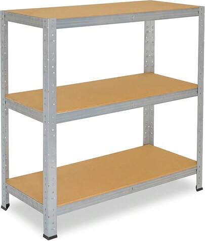 90x100x40cm Home Estanteria galvanizada/Estanterias metalicas 3 baldas/Estanterías Fuertes Capacidad Carga 175kg / Estanteria de pie Resistente y Estante de Almacenamiento Garaje