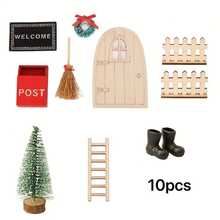 10 Stücke Weihnachtswichtel Tür Feen | Puppenhaus Weihnachtsdekoration, Fotografie Requisiten, Modellhaus Dekorationen, Weihnachtsgeschenke