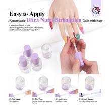SAVILAND Dip Powder Liquid Set: 15ml Nail Kit With Base Top Activator, Brush Saver, Castor Oil, VE, VB5, VB7 For DIY Salon Art - Purple - View 4