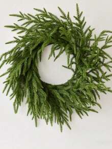 1Pc 9-Foot Norfolk Pine Christmas Wreath Features Realistic Cedar Wood And Is Suitable For Indoor And Outdoor Christmas Decorations Such As Fireplace Mantels, Tables, And Stair Railings. Ideal For Home Decor In Living Rooms, Bedrooms, And Other Rooms, It's A Perfect Choice For Christmas Decorations.
