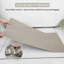 1pc Bath Tub And Shower Mat, Non-Slip Shower Stall Mat With Drain Holes And Suction Cups, Soft Machine Washable Rug, Home Bathroom Shower Carpet, Bathroom Accessories, Bathroom Decor, Kitchen Area Rug, Laundry Room - Khaki - View 5
