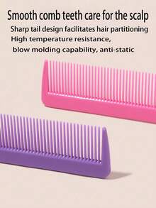 1/5 Pezzi/Set di Pettini a Coda di Acciaio Colorati Misti, Pettine Professionale per Acconciature, Resistente al Calore, Anti-Statico per Arricciatura, Adatto per Tutti i Tipi di Capelli, Unisex, Utilizzabile per Pettinatura alla Radice, Arricciatura, Aumento del Volume dei Capelli, Adatto per Uso Domestico e Saloni di Bellezza