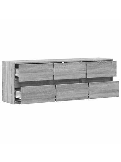 VidaXL TV Wand Unit LED Lighting 130x31x45 Cm Grijs Sonoma view 9