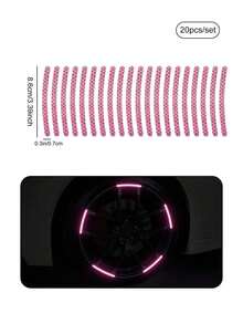 20 Pieces Reflective Car Sticker - Rosa - 查看 2