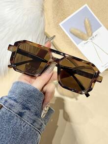 1/3pcs Retro Square Frame Glasses For Women, Vintage Style Eyewear For Travel, Beach, Halloween Decoration - Multicolor - View 15