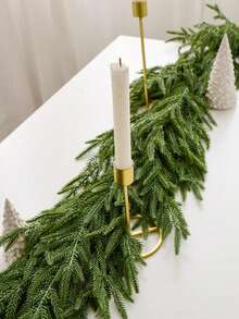 1Pc 9-Foot Norfolk Pine Christmas Wreath Features Realistic Cedar Wood And Is Suitable For Indoor And Outdoor Christmas Decorations Such As Fireplace Mantels, Tables, And Stair Railings. Ideal For Home Decor In Living Rooms, Bedrooms, And Other Rooms, It's A Perfect Choice For Christmas Decorations.