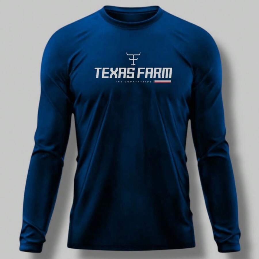Camisa proteção uv térmica country Texas - Azul Marinho - Visão 1