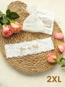 Liguero de boda bordado personalizado con nombre o frase personalizada, banda de pierna nupcial bordada personalizada, liguero ajustable y elástico personalizado como recuerdo para la novia, detalle romántico personalizable para el día de la boda, idea de regalo para la futura novia, lencería de boda personalizada para mujeres - Multicolor - Ver 20