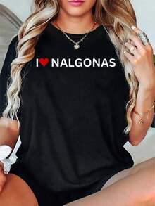 100% Algodón Unisex Me encantan las Nalgonas Camiseta Divertida Española Mexicana para Hombres Latinos Hispanos, Camiseta Impresa de Cuello Redondo de Manga Corta - Negro - Ver 1