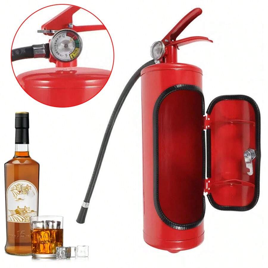 Mini Bar Wine Cabinet Fire Extinguisher Shape Wine Cabinet Storage Decoration - Red - View 1