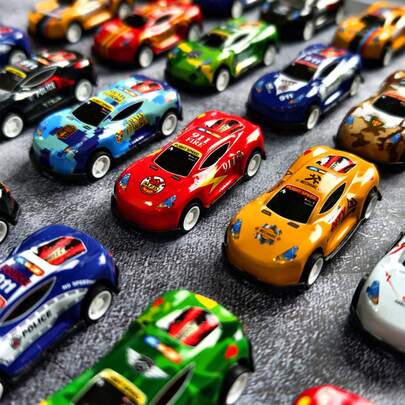 5/10/20pcs Assorted Mini Alloy Racing Car Toys, Suitable For Halloween Party Favor Bags, Piñata Fillers, Classroom Prize Boxes, Toy Gifts, Random Colors And Styles