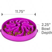 Fun Feeder Slo Bowl, Large Slow Feeder Dog Bowl, 4 Cups, Purple - Tím + Lớn - Xem 7