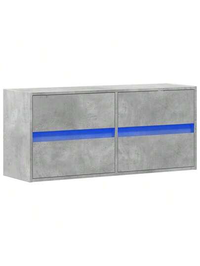 VidaXL TV Wand Unit LED Lighting 100x31x45 Cm Concrete Grijs view 3