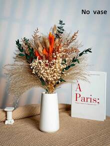 25/43 Pcs Autumn Fluffy Reed And Rabbit Tail Reed Bouquet - Suitable For Wedding, Home And Office Decoration, Unique Bohemian Style, Perfect For Room, Various Occasion Decoration, Natural Flower Arrangement, Such As Christmas, Valentine's Day, Thanksgiving, Mother's Day, Graduation Ceremony, Dried Flower Bouquet