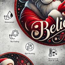 2D Flat - 2D Plane, 1pc, Santa Believes Vintage Holiday Party Round Sign, Room Decoration, Home Decoration, Holiday Party Decoration, Men'S Cave Decoration, Dream Decoration, Wall Decoration, Garden Decoration, Courtyard Decoration, Bar Decoration 7.8X7.8