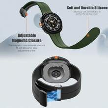 1 buc. Curea magnetică pliabilă cu cataramă compatibilă cu Samsung Galaxy Watch Ultra 47mm curea din silicon pentru Galaxy Watch 8/8Classic brățară de ceas - pentru Galaxy Watch 7 Ultra 47mm - Vizualizare 8