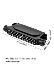 1pc Car Cooling Fan Vehicle Rear Headrest Fan Speed Adjustable USB Plug-In Bladeless Powerful Electric Air Circulation Fan - Black - View 10