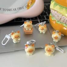 6 pezzi Portachiavi carino 3D a forma di gatto siamese, ciondolo per borsa a forma di gattino adorabile, accessori personalizzati per fidanzata/coppia/migliore amica, accessori per borsa con portaidentità, accessori per auto, regali di Natale per insegnanti e sorelle