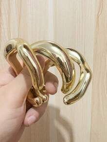 Set de 3 piezas de brazaletes vintage exagerados de resina dorada lujosa, adecuados para uso diario, fiestas, citas, bodas, festivales y como regalo para mujeres - Oro 4 - Ver 5