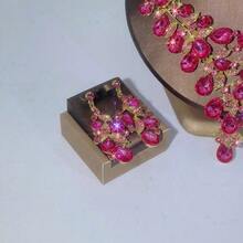 1 Set Elegant Women's Jewelry Set, Necklace Earrings 3 Pieces Set, Rhinestone Encrusted, Fashionable Luxury Jewelry Set, Suitable For Bride, Wedding, Banquet, Formal Occasions