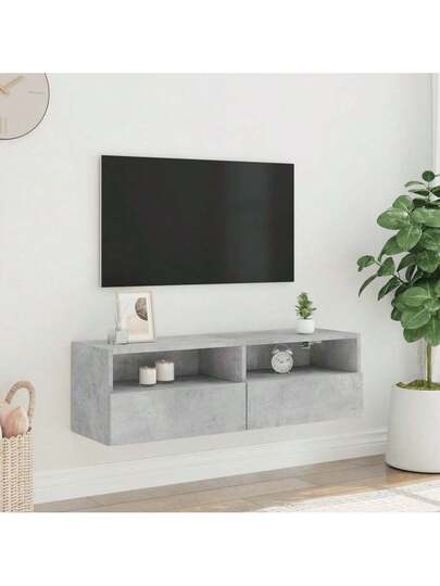 VidaXL TV Wand Unit 100x30x30 Cm, Finished Wood, Concrete Grijs view 3