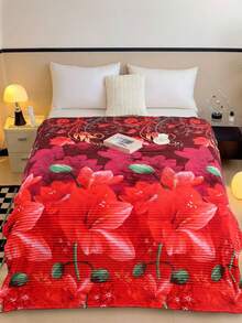 Cobijas Ligera Matrimonial Con Flores, Frazada Súper Suaves y Acogedoras, Patrón a Rayas, Super Suave y Cálida, Para Uso Durante Todas Las Estaciones (200*220 cm) - Cereza Café - Ver 8