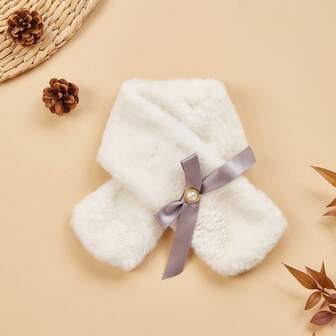 1pc Adjustable Plush Leopard Print/Solid Color Pet Scarf, Warm For Cats & Dogs In Autumn, Winter, Christmas