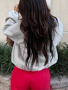 Women's Bomber Jacket Zipper Cardigan Solid Color Versatile Comfortable Double Layer Outwear