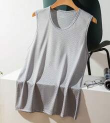 Comfortable Men's Tank Top, Size M To G3 Breathable Mesh, Plus Size, Quick Drying, Ideal For Home/Indoor - 灰色 - 查看 1