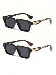 SeeBand Gafas de moda con montura cuadrada rectangular para hombres y mujeres, gafas de diseñador con estilo retro de los 90