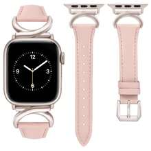 Microfiber Leather Strap Compatible With 38/40/41/42/44/45/46/49mm Compatible With Apple Watch Strap Ultra/Se10/9/8/7/6/5/4/3/2/1 - Starlight White - View 12