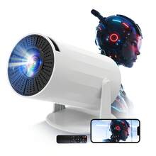 Proyector LED Profesional 4k HD Android Wifi , Proyector Inteligente con Corrección Automática de Nivel, Compatible con Teléfono Móvil Proyector de Cine al Aire Libre Giratorio 180°, Cine en Casa Portátil para Exterior, Casa, Conferencia - Blanco - Ver 13