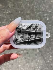 1 Stück dickwandiges UV-bedrucktes Dollar-Kopfhörertasche, kompatibel mit Apple Bluetooth-Kopfhörern, klare transparente Abdeckung - Transparent - Übersicht 4