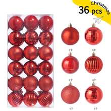 36pcs 3cm-4cm Christmas Ornament Balls - Assorted Shapes, Christmas Tree Decorations Set; Note: This Is A Handicraft Product, There May Be Minor Stains, Dust, Printing Marks And Glue Overflow. Small Scratches Are Normal And Do Not Affect The Appearance And Usability. - Multicolor - View 7