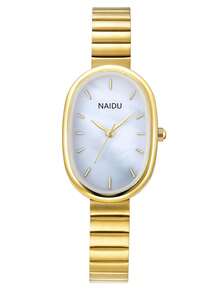 1 件女士优雅复古经典百搭别致简约石英手表 - 金色 - 查看 6