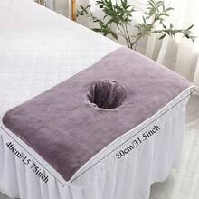1pc Extended Size Absorbent Spa Towel With Face Hole Thickened Massage Table Bed Cover Towel For Salon Health Massage Soft Fiber Material Anti Fouling Care Pad Beauty Salon Spa Essential Supplies