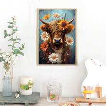 1pc Adult DIY Diamond Painting Kit, Big Yellow Cow Pattern, Adult Painting Set For Home Wall Decor, Suitable For Adult Beginners, 5D Diamond Painting Kit, Ideal Gift For Friends And Family On Valentine's Day, Halloween And Christmas