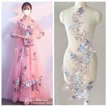 New Chinese Style 3D Multi-Layer Embroidered Patch, Suitable For: Wedding Dress, Formal Wear, Veil, Headpiece, Performance Costume, DIY Jewelry, Garment Embroidery Applique Accessory Materials