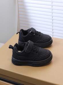 1 双儿童休闲运动鞋，秋季新款女童软底白鞋，幼儿时尚钩环防滑平底鞋，女童日常户外网球鞋