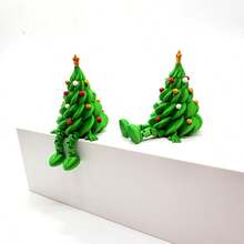 New 3D Printed Cute Movable Christmas Tree Desk Decor, Colorful Articulated Figurine Gift - Multicolor - View 5