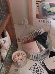 Transparent Glass Candy Jar, Storage Jar, Wedding Candy Jar, Wax Glass Jar With Lid, Glass Vessel, Christmas Gift - Clear - View 3