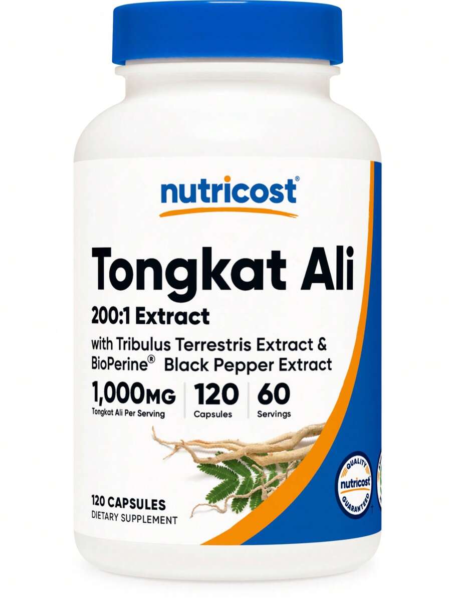 Nutricost Tongkat Ali 1,000mg 120 Capsules - With Tribulus Terrestris And BioPerine, Vegetarian Caps, Non-GMO, Gluten Free, Potent Extract | Tongkat Ali, Tribulus Terrestris, BioPerine, Non-GMO, Gluten Free, Nutricost, Potent Extract, Premium Quality - 其他 - 查看 1