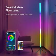 1pack/2pack RGBCW LED Corner Floor Lamp - Minimalist Style, APP&Remote Control, Dimmable& Timing, Music Sync, Great For Living Rooms, Bedrooms, Game Rooms, Home Offices, Parties And Decorations