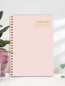 全新 1 本 2026 年 1 月至 2027 年 12 月月度计划本，简约活页式，粉色，包含每日、每周和每月计划，2026 至 2027 年计划本，适合女性、成人、教师、母亲节、房间装饰等场合，也可作为学校办公用品。 - 彩色 - 查看 5