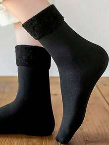 4/10 pares de calcetines gruesos y cálidos unisex, calcetines de invierno unisex de media caña forrados de lana, calcetines cálidos de unicolor unisex para hombres y mujeres. Hechos de material cómodo, lavables a máquina, adecuados para diversas ocasiones.