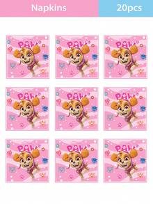 Juego de 50 piezas / 20 piezas / 10 piezas de vajilla y decoraciones con temática de PAW Patrol, que incluye vasos de papel, servilletas de papel y platos de papel. Se utilizan para la decoración y el realce de la atmósfera de la fiesta. Adecuado para reuniones familiares, fiestas al aire libre, fiestas de cumpleaños, actividades de ocio nocturno, picnics y fiestas de camping, ceremonias de graduación, celebraciones de bodas y también se pueden usar para decoraciones de vuelta al colegio.
