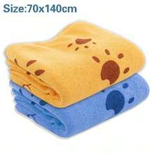 2X Large Pet Dog Cleaning Towel Super Absorbent Fast Drying Microfibre 140x70cm - Blue Orange - View 11