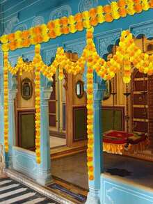 1 Artificial Golden Wreath 60.43 Inches - Perfect For Wedding, Birthday, Festival Decoration And Party Event Decoration, Diwali Celebration And Event Background Decoration Home Decor Halloween Room Decor Halloween Decor