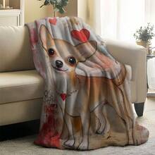 Super Soft Cute Dachshund Prints Flannel Printed 3D Blanket, As Birthday Gifts, Family, Wedding, Souvenir Blankets, Polyester Blankets Suitable For All Seasons, Washable, Machine Washable, Lightweight, Breathable, Comfortable, Warm, Unique, 280gsm For Him, Her Personalized Ideal Gifts For Her, Him, Family, Boyfriend, Girlfriend, Father, Family, Mother, Lover, Daughter, Son, Grandfather, Grandmother, Friend, Classmate, Pet.   Perfect Nap, Camping, Travel, Home, Daily Life, Office Decoration, Birthday, Anniversary, Valentine's Day, Thanksgiving, Christmas, Halloween, Mother's Day, Father's Day, Wedding, New Year Gifts ,Sofa,Bed,Car,Bedroom,Living Room,Office,  Outdoor Camping, Beach,Wall Decoration - 多色10 - 查看 6