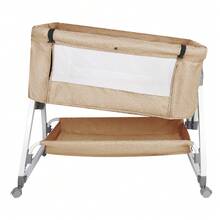 Two-In-One Folding Crib With Wheels, Baby Cradle Mosquito Net, 80*40*100-115 Cm (6-Way Adjustable – Diamond Pattern). Durable Umbrella-Style Mosquito Net For Cribs With Zipper, Sturdy Mosquito Net For Co-Sleeping Cribs With Fine Mesh, Easy Access, With Storage Compartment, Suitable For 0-36 Months. - Màu be - Xem 8